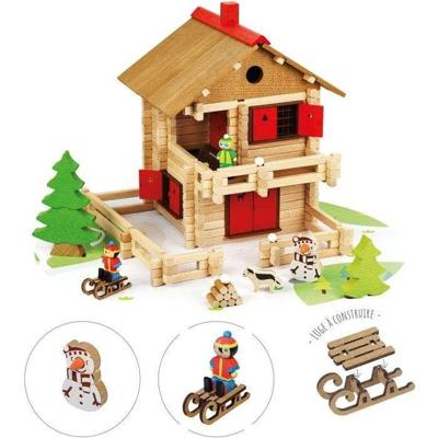 JEUJURA - Houten bouwset - Het grote alpenchalet - 215 onderdelen - Geschikt voor kinderen vanaf 5 jaar