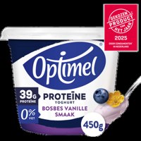 Optimel Proteine Yoghurt Bosbes Vanillesmaak 0% Vet 450g bij Jumbo - thumbnail