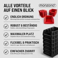 Gereedschapswand Zwart Rood 43-delig Stapelboxen - thumbnail