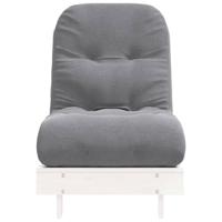 Futon slaapbank met matras 60x206x11 cm massief grenenhout wit - thumbnail