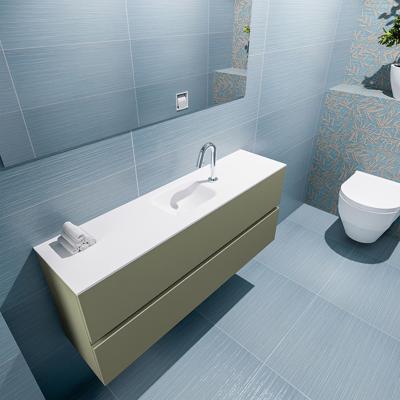 MONDIAZ ADA 120cm toiletmeubel army. LEX wastafel talc midden 1 kraangat