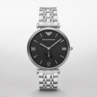 Emporio Armani Retro zwarte wijzerplaat roestvrij stalen HerenhorlogeAR1676 - thumbnail