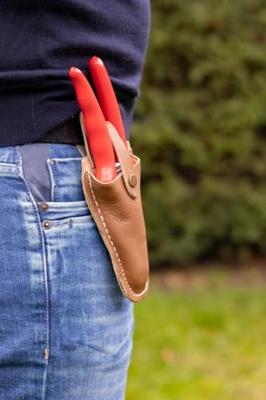 Snoeischaar titanium voorbijsnijdend met lederen holster 21 cm Talen Tools - Talentools