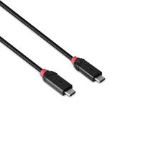 LINDY 37001 1 m USB4 240W type C kabel, 40 Gbit/s, Black Line - thumbnail