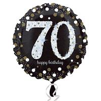 FolieBallon 30 jaar happy birthday sparkling gold 43cm - thumbnail