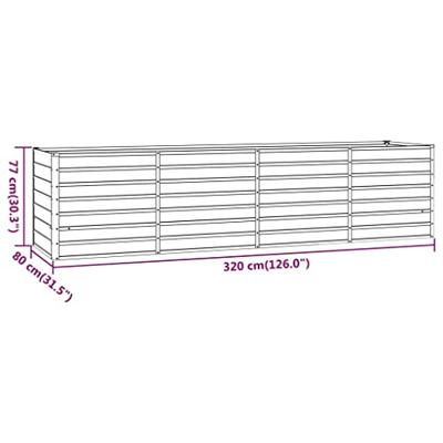 Plantenbak verhoogd 320x80x77 cm cortenstaal roestig
