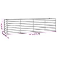 Plantenbak 320x80x77 cm cortenstaal grijs - thumbnail