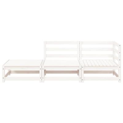 Tuinbank 2-zits met voetenbank massief grenenhout wit