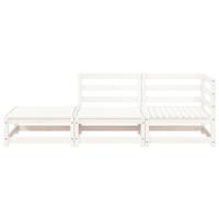 Tuinbank 2-zits met voetenbank massief grenenhout wit - thumbnail