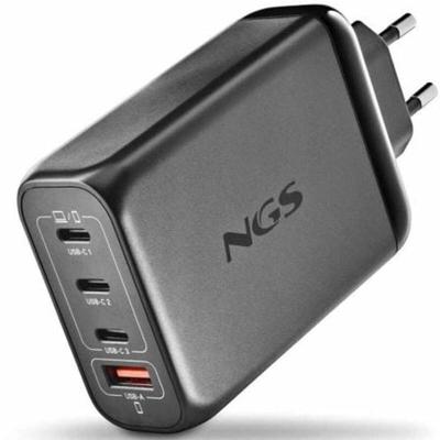 NGS Bud 140 W, ultrasnelle wandlader met 4 poorten, 3 USB-C(PD3.1 & PPS), 1 USB-A (QC 3.0, 30 W), compact en draagbaar voor smartphones, tablets, laptops, vuurvaste GAN-materialen, gelijktijdig