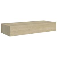 VidaXL Viaxl wandschappen 2 st met lade 60x23,5x10 cm mdf eikenkleurig - thumbnail
