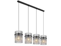 Globo Zwarte hanglampGorley met smoke glas 4-lichts - 15698-4H - thumbnail