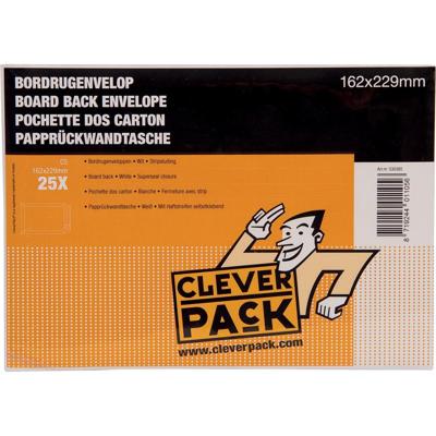 Cleverpack bordrugenveloppen, ft 162 x 229 mm, met stripsluiting, wit, pak van 25 stuks Cleverpack bordrugenveloppen, ft 162 x 229 mm, met stripsluiting, wit, pak van 25 stuks