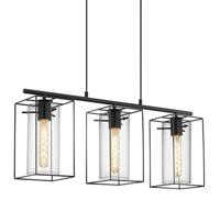 Eglo Hanglamp 3 lichts zw/wt transp. &apos;loncino&apos; - thumbnail