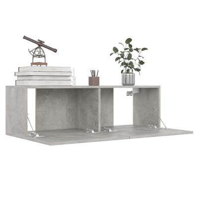 6-delige Tv-meubelset bewerkt hout betongrijs - thumbnail