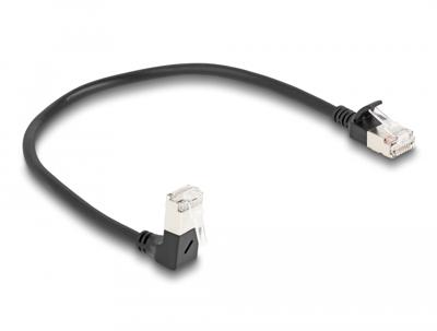 Delock 80303 RJ45 Netwerkkabel, patchkabel CAT 6A S/FTP 0.25 m Zwart 1 stuk(s)