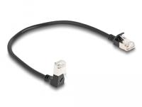 Delock 80303 RJ45 Netwerkkabel, patchkabel CAT 6A S/FTP 0.25 m Zwart 1 stuk(s) - thumbnail