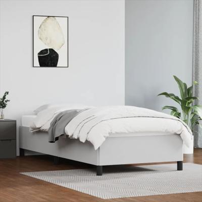 Bedframe kunstleer wit 90x190 cm