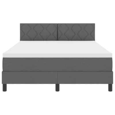 Boxspring Bed met Matras & LED Donkergrijs 140x190 cm Stof