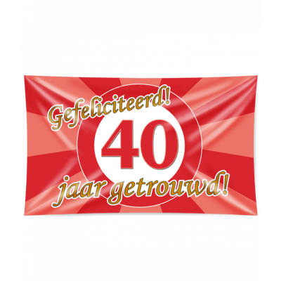 Gevelvlag 40 Jaar Getrouwd Rood (150x90cm)