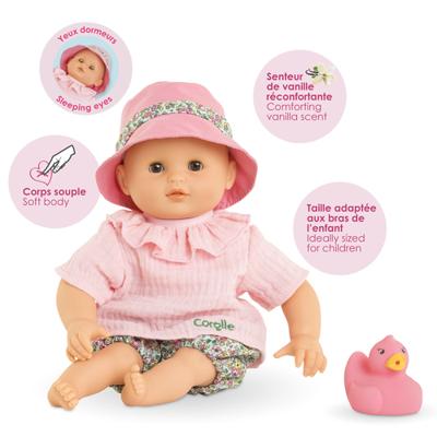 Corolle badpop coralie met badeend - bloomer, 30cm - thumbnail