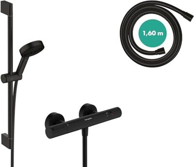 Hansgrohe Pulsify Select S douchesysteem 105 3jet Relaxation EcoSmart met Element en glijstang 65 cm, mat zwart Hansgrohe Pulsify Select S douchesysteem 105 3jet Relaxation EcoSmart met Element en glijstang 65 cm, mat zwart