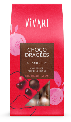 Vivani Choco Dragées Cranberry
