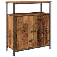 Dressoir 70x30x80 cm bewerkt hout oud houtkleurig - thumbnail