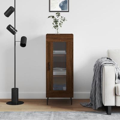 Dressoir 34,5x34x90 cm bewerkt hout bruineikenkleurig Dressoir 34,5x34x90 cm bewerkt hout bruineikenkleurig