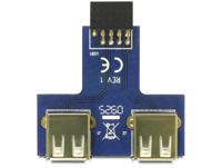 Delock 41824 USB-pinheader female > 2 x USB 2.0 female - omhoog - thumbnail