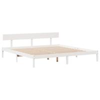 Bedframe zonder matras massief grenenhout wit 180x200 cm - thumbnail