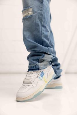 Off The Pitch Full-Stop Sneakers Heren Wit/Blauw - Maat 43 - Kleur: WitBlauw | Soccerfanshop