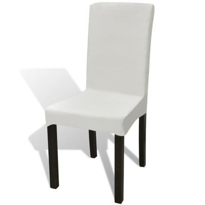 VidaXL 6 st stoelhoezen recht stretch crèmekleurig VidaXL 6 st stoelhoezen recht stretch crèmekleurig