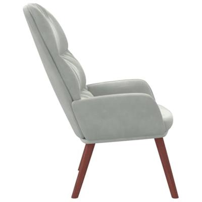 Relaxstoel fluweel lichtgrijs Relaxstoel fluweel lichtgrijs