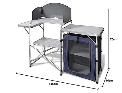Campingkeuken inklapbaar met windscherm aluminium