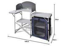 Campingkeuken inklapbaar met windscherm aluminium - thumbnail