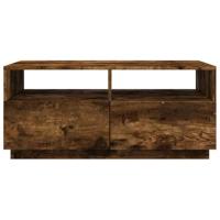 Salontafel met LED-verlichting 90x49x40 cm gerookt eikenkleurig - thumbnail