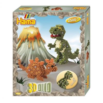Hama strijkkralenset 3d dino, 2500st.