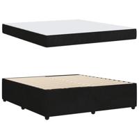Bedframe met matras met matras Zwart 180 x 200 cm Fluweel - thumbnail