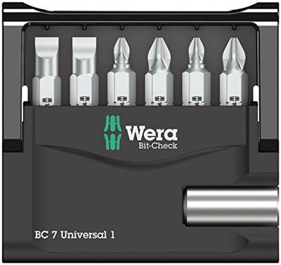 Wera Mini-Check 05073406001 Bitset 7-delig Plat, Kruiskop Phillips, Kruiskop Pozidriv