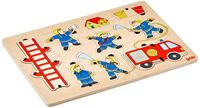 Goki houten stapelpuzzel brandweer, 8st. - thumbnail