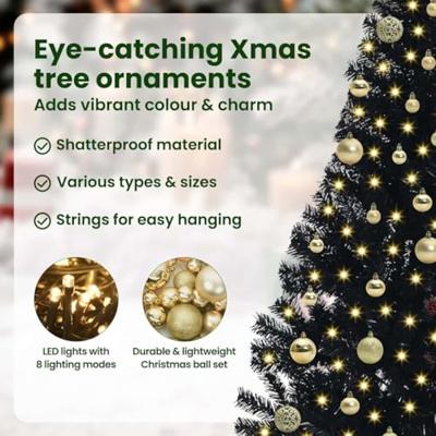 VidaXL Kunstmatig voorverlicht kerstboom met 150 led zwart 150 cm pvc