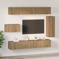 Tv-meubelset 8 pcs artisanaal eikenkleurig 30.5 x 30 x 90 cm - thumbnail