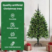 VidaXL Kerstboom met 150 led met standaard groen 120 cm pe - thumbnail