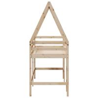 Halfhoogslaper met ladder en bedhuis grenenhout 80x200 cm - thumbnail