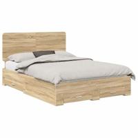 Bedframe met hoofdeinde Sonoma Eiken 150 x 200 cm Bewerkt hout - thumbnail