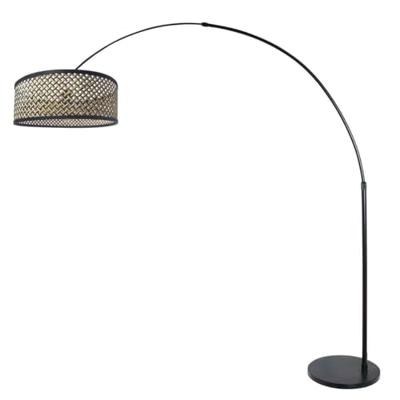 Steinhauer BooglampSparkled Light zwart met bamboe kap - 3788ZW