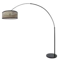 Steinhauer BooglampSparkled Light zwart met bamboe kap - 3788ZW - thumbnail