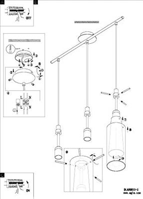 Eglo Eetkamer hanglampPinto Gold 3-lichts zwart met goud - 97652