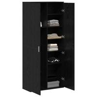 Hoge Kast Zwart Eiken 80x35x180 cm Engineered Hout - thumbnail